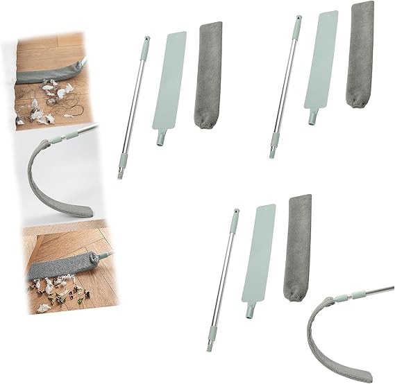 Extendable Microfiber Dusters With Bendable Head For Tight Space And Hard To Reach Area Telescopic Dusting Wand