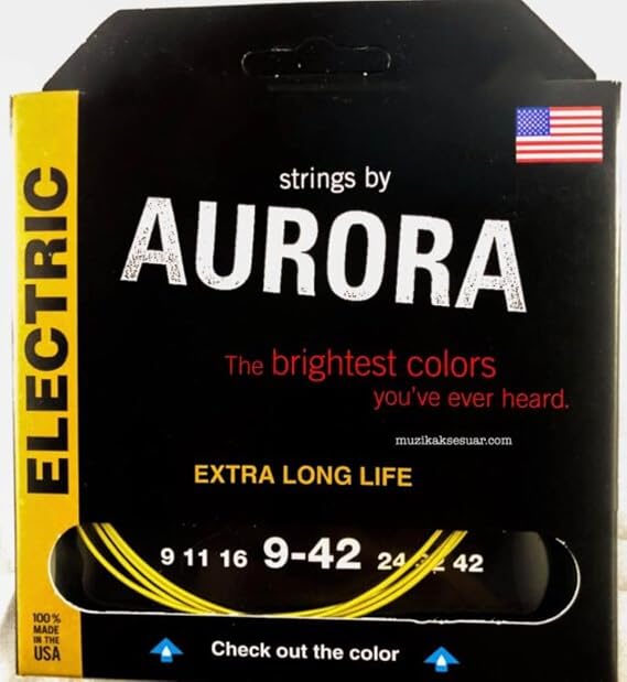 Strings by Aurora Elektro Gitar Tel 9-42 Elektro Teli Sarı Renk