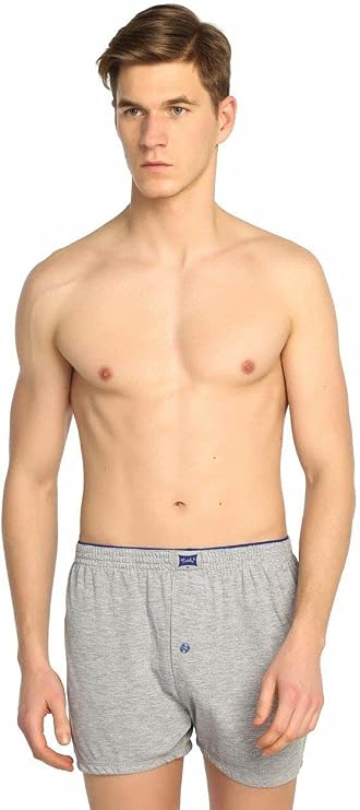 Tutku Underwear Cotton Combed Cotton Button Men's Boxer 3 Pack
