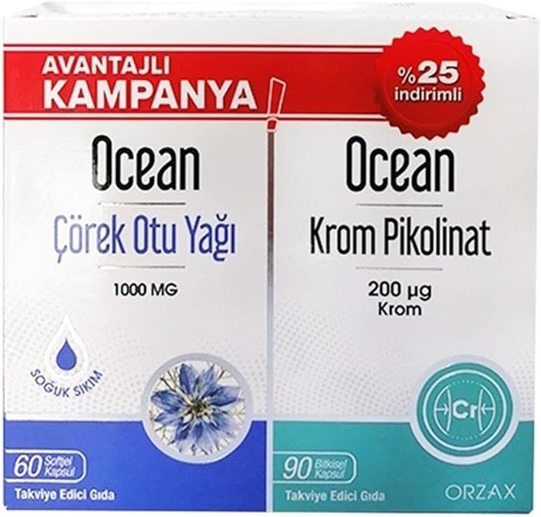 Ocean Black Cumin Oil 60 Capsules + Chrome Picolinate 90 Capsules Coffre