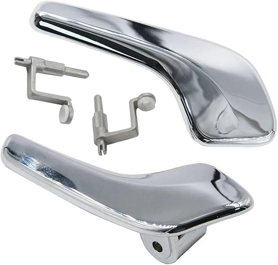 Pulchra 1 Pair Left and Right Car Interior Door Handles, Chrome Interior Door Handles ABS Chrome Linkage, Compatible with Corsa D, Corsa, Van, Corsa MK III 13297813, 13297814