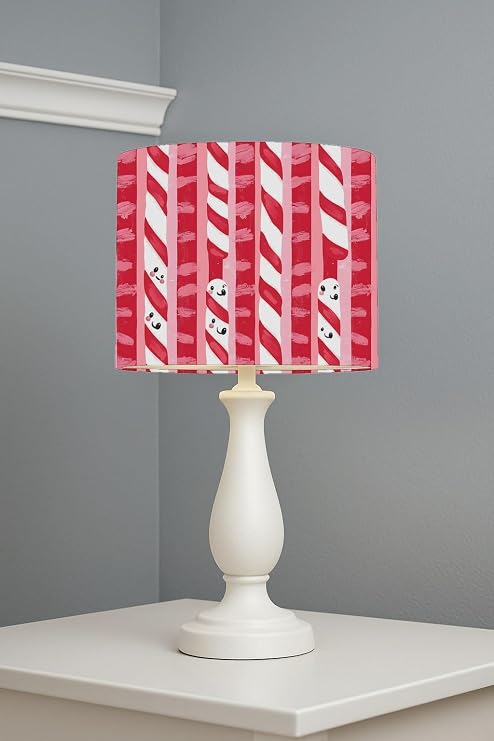 Candy Stripe Red lightshade – 20 x 18.5cm Table Drum Shade | 62B731