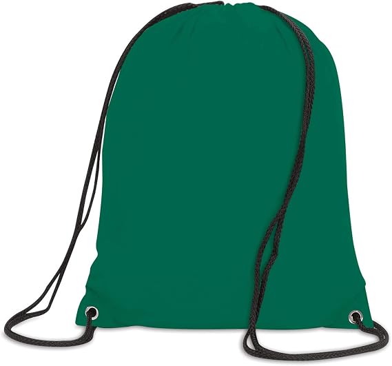 Drawstring School PE Bag Childrens Gym Sack Backpack Tote - 16 Colours (Bottle Green)