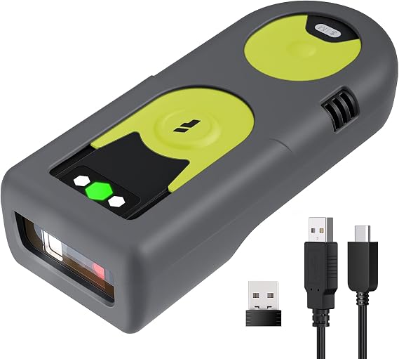 Inateck BCST-42 1D 2D QR Barcode Reader, Bluetooth, Wireless Adapter, Wired Connection, Japanese Instruction Manual Included, Small Reader for Japanese Barcodes, Technical Standards Mark, Dedicated