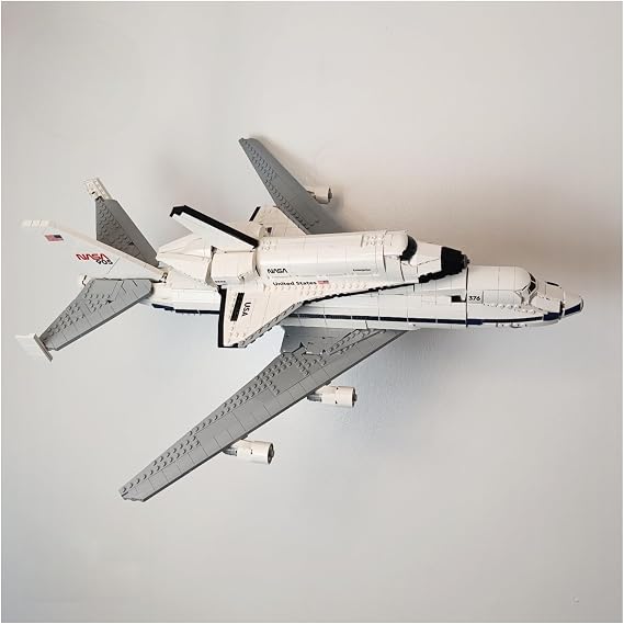 Horizontal Wall mount compatible with Lego icons Shuttle Carrier 10360 | Display your model securely | Heavy Duty stainless steel | Shuttle Carrier model NOT included