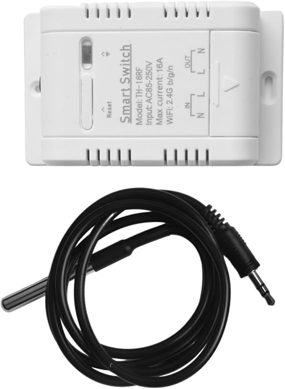 WiFi Temperature Controller Switch 16A 3000W with for Stainless Steel Probe, Real-Time Monitor & for Auto Mode for eWeLink App