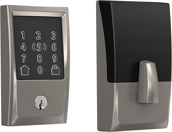 SCHLAGE BE499WBCEN619 Encode Plus Smart WiFi Deadbolt Lock, Satin Nickel