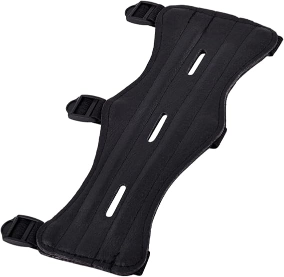 Archery Arm Guards Forearm Guard Leather Wrist Guard with Adjustable 3 Straps Buckles, for Youth and Adult