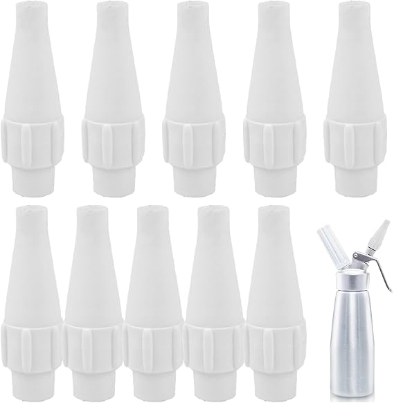 Whipped Cream Dispenser Silent Nozzle 10PCS Cream Dispenser 3x1x1 Inch Easy Installation Whipped Cream Canister Replacement Parts Supplies Whipped Cream Dispenser