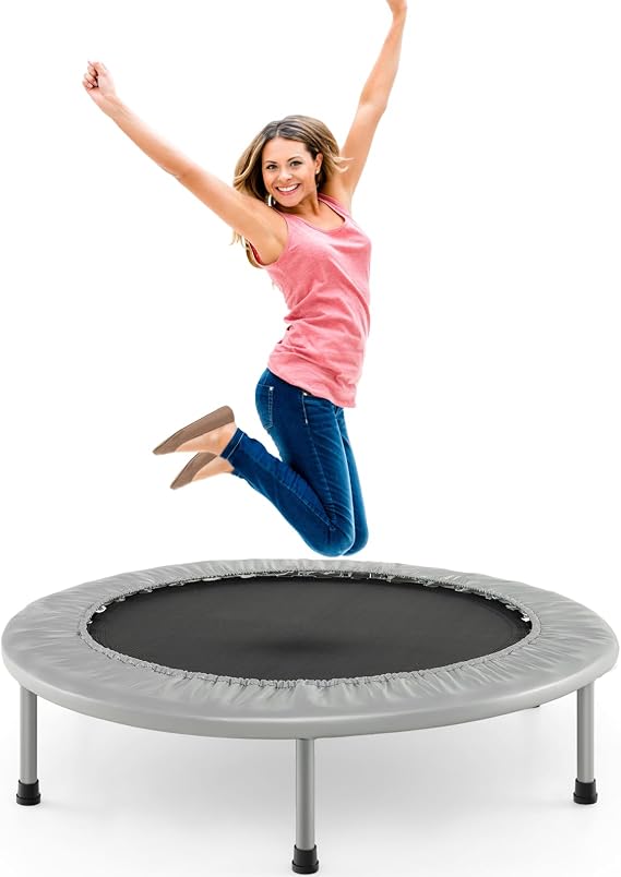 SPOTRAVEL Mini Outdoor Trampoline, Foldable Fitness Rebounder