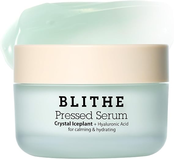 BLITHE Pressed Serum Crystal Iceplant - Face Moisturising Gel, Korean Serum for Dry and Combination Skin, Soothing, Redness Reduction, Cooling, Sebum Control (50 ml)