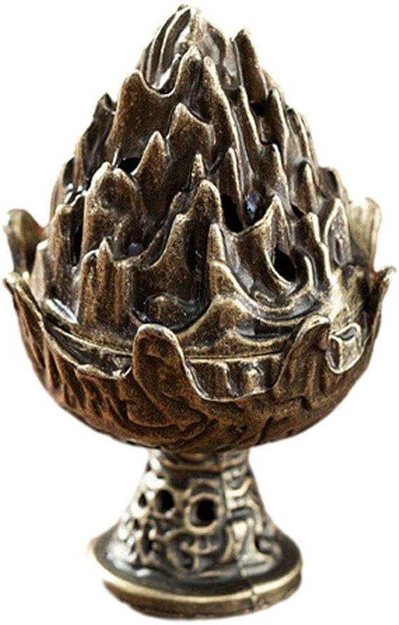 Sanfly Alloy Incense Burner Ornament Cone Sandalwood Stick Cense Holder Portable Small Thurible Home Burner Desk Decoration