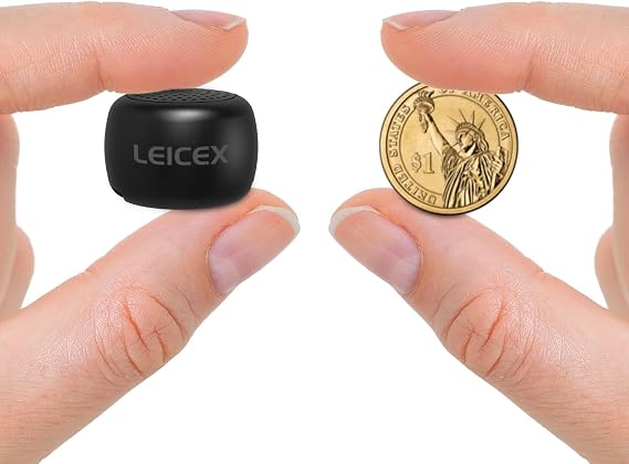 LEICEX Mini Bluetooth Hoparlör, Küçük Küçük Taşınabilir Bluetooth 5.0 Hoparlörler Açık Kapalı için Mükemmel (Siyah)