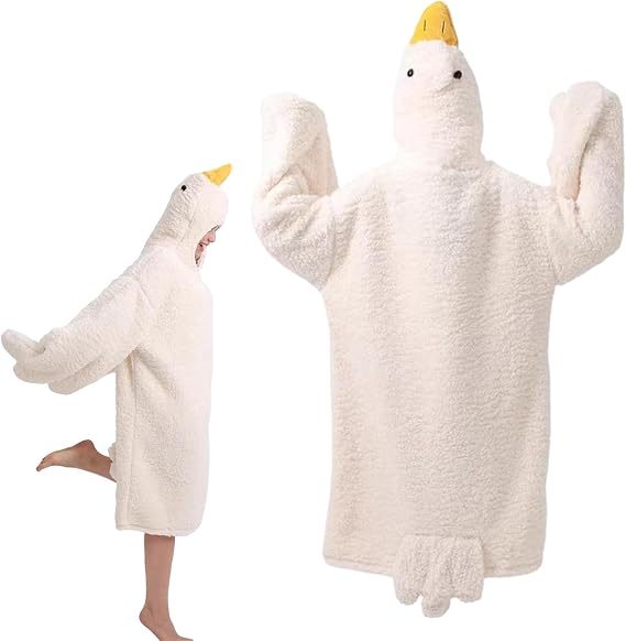 Wearable Blankie Hoodie - Geese Shape Warm Hooded Pajamas | Warming Pajamas for Readers Cold Weather Adults Movie Watchers Women Homebodies Students Gamers Lounging Winter Reading Books
