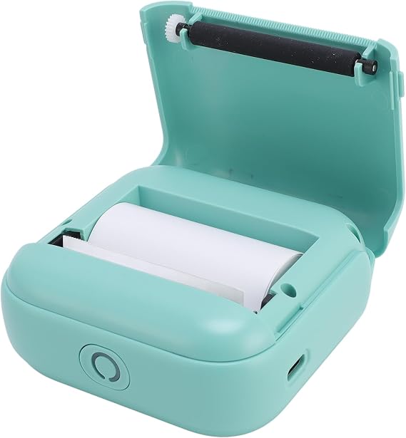 Wireless Thermal Printer 203dpi High Resolution - Portable Design for Receipts, Photos, Memos (Green)