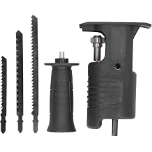 Reciprocating Saw Attachment Kit, Portable Electric Drill Convert to Reciprocating Saw Adapter fits Cordless Drill, with Blades, for Metal&Wood Cutting,Jig Saws