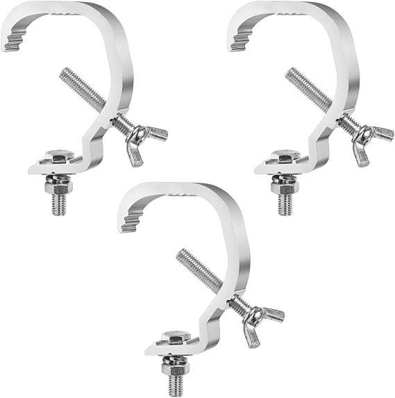 3Pack Clamps for Lights Stage Lighting Equipment & Accessories, Lighting C Clamp Dj Light Pole Clamp Truss Clamp, Half Coupler Hanging Bracket Stage Lighting Clamp Par Light Hook Clamps for Truss