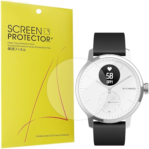 Compatible for Withings ScanWatch Screen Protector, [6 Pack] Full Coverage TPU Clear Film Compatible for Withings ScanWatch 42mm / 38mm Hybrid Smartwatch (6 pack, 38mm)