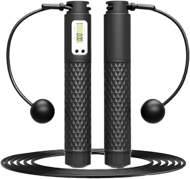 Skipping Rope with Counter, Skip Rope with LED Display, Workout Equipment Non-slip Handle for Women Men Adult Kids-Jump Rope For Exercise Fat burning Workout Home or Gym personal Training Rope