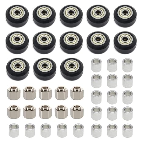13個 3dプリンターパーツ Pomプーリーホイールキット ベアリング付き + 10個の六角偏心コラム+20個のラウンドアイソレーションコラム Cr10 エンダー 3 エンダー 3 プロ エンダー 5 43個/キット Pomホイール