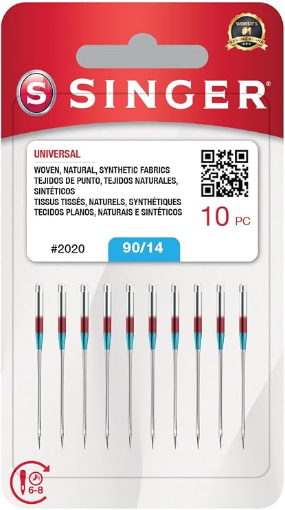 SINGER Pack of 10 Universal Sewing Machine Needles Size 90/14