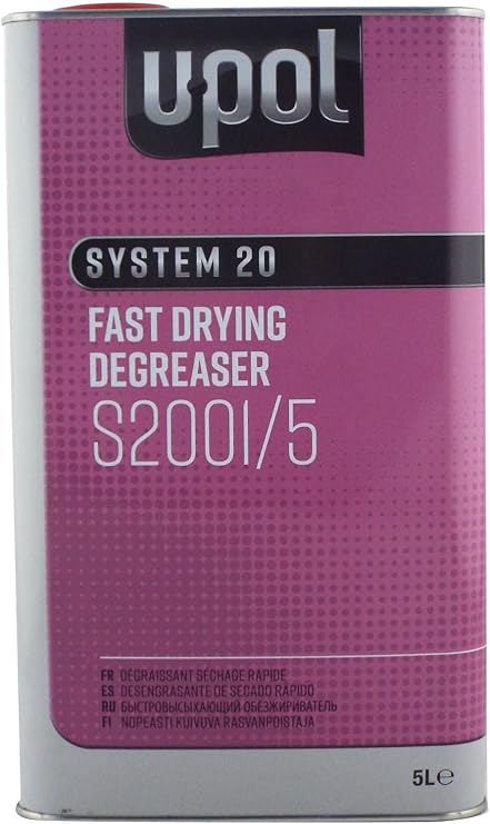 U-POL System 20 Fast Panel Wipe & Degreaser 5L UPol Panelwipe Anti-Static and Anti-Silicone Panel Wipe 5 Litres Fast Degreaser for Localised Panel Repairs