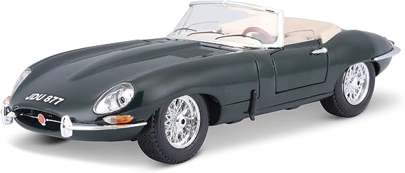 Bburago - Jaguar E-Type Cabriolet, 1:18 Scale Diecast Metal Car, Green, Ages 3
