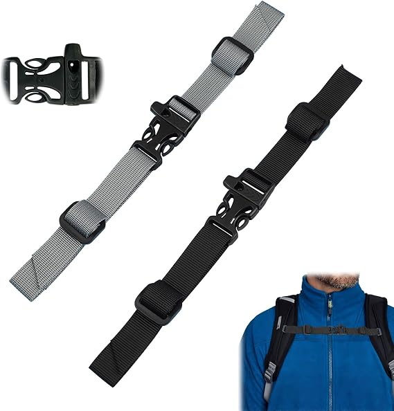 Chest Straps, Pack of 2 Adjustable Non-Slip Quick Release for School Bags, Outside Travel
