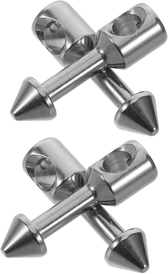 4pcs Marine-grade Stainless Steel Spearfishing Accessory Inserts for Rubber Band Repair Euro-style Band End Bridle Beads Spearfishing Rubber Stabilizer for Underwater Fishing Gear