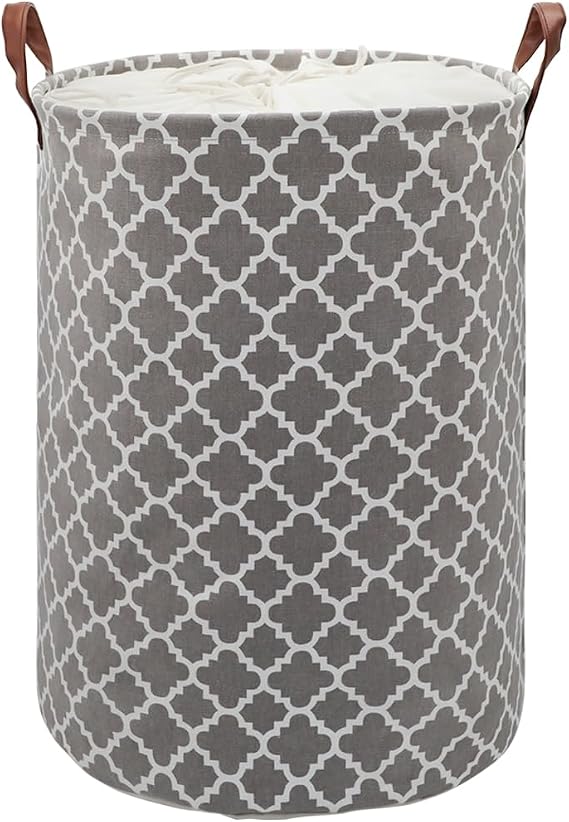 Maxsilan 60L Collapsible Laundry Basket, Freestanding Clothes Hamper, Grey