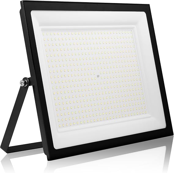 500W LED Floodlight Outdoor,3000K 50000LM Super Bright LED Security Lights,IP66 Waterproof Adjustable 180° Bracket Outside Lights,OutdoorFlood Lights for Garden, Garage, Yard, No Plug