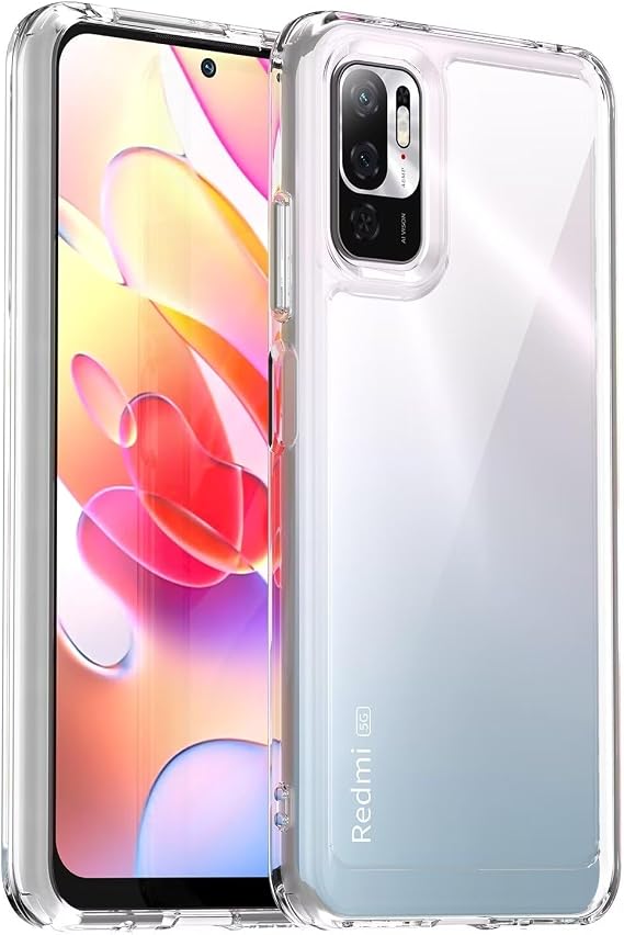 Phone Case for Redmi Note 10 5G/Poco M3 Pro/Redmi Note 10T 5G M2103K19G Case Ultra Thin Clear Hard PC Back + Soft TPU Bumper Silicone Shockproof Cover for Xiaomi Redmi Note 10 5G Crystal Clear