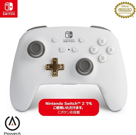 任天堂ライセンス商品PowerA パワーエー エンハンスド・ワイヤレスコントローラー for Nintendo Switch - ホワイト国内正規品 2年保証1518390JP-02