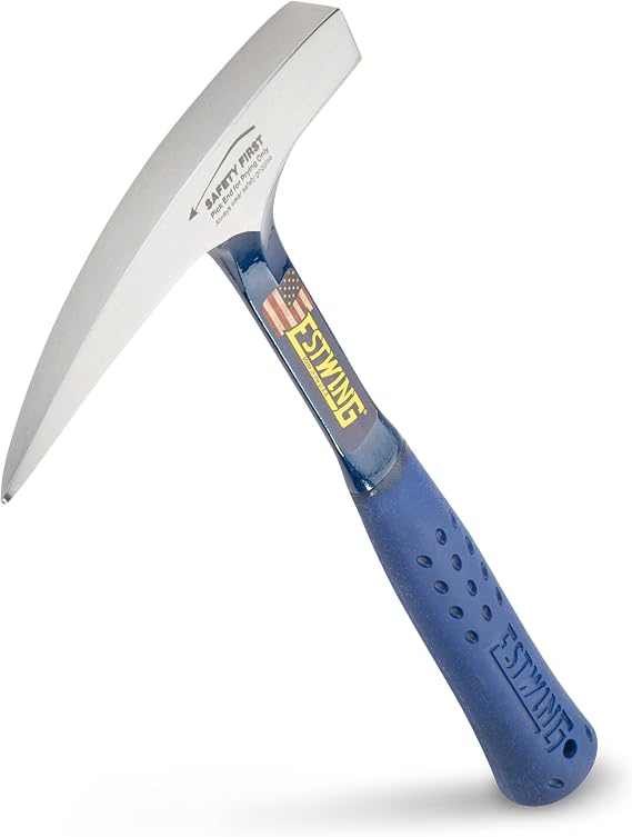 Estwing - E3-14P Rock Pick - 14oz Geological Hammer with Pointed Tip and Shock Reduction Grip - E3-14P Blue