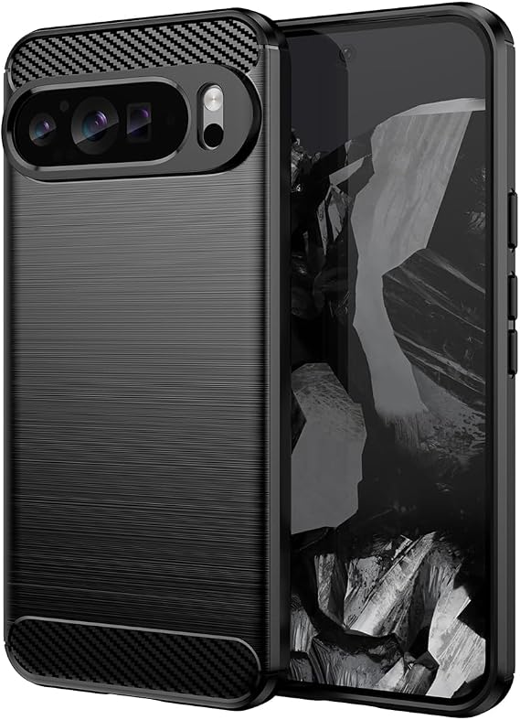 Case for Pixel 9 Pro XL Case/for Google 9ProXL GGX8B Cases, Slim Fit Cover TPU Rubber Shockproof Anti-Scratch Protective Phone Cover for Google Pixel 9 Pro XL Black