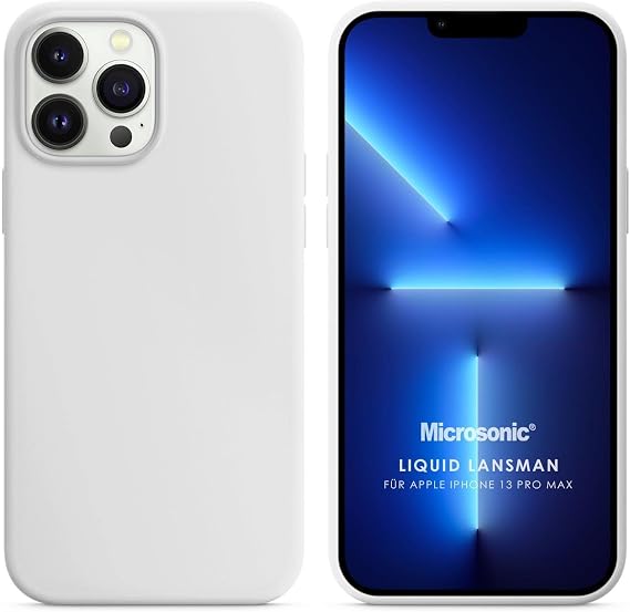 Microsonic Apple iPhone 13 Pro Max için Kılıf Liquid Lansman Silikon Beyaz [iPhone 13 Pro Max ile Uyumlu Kılıf - Beyaz]
