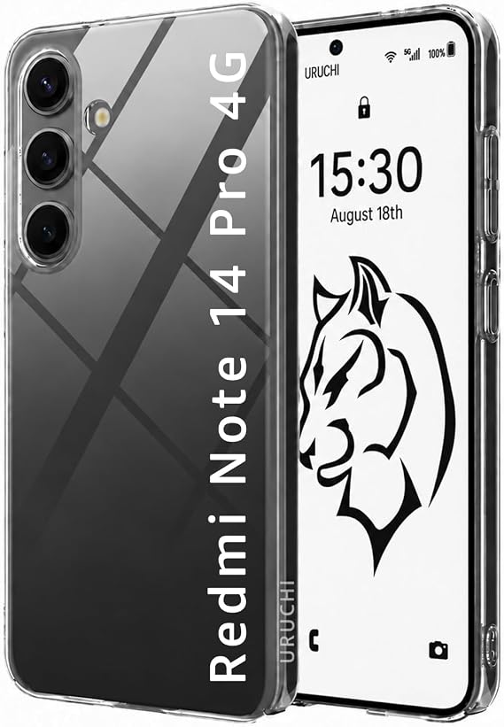 URUCHI Redmi Note 14 Pro 4G Uyumlu Şeffaf Sert Mika Kılıf, Sararmaya Dayanıklı, Ultra İnce, Kamera & Ekran Korumalı, Darbeye Dayanıklı Koruyucu Kapak