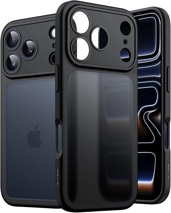 JETech Matte Case for iPhone 17 Pro, Black