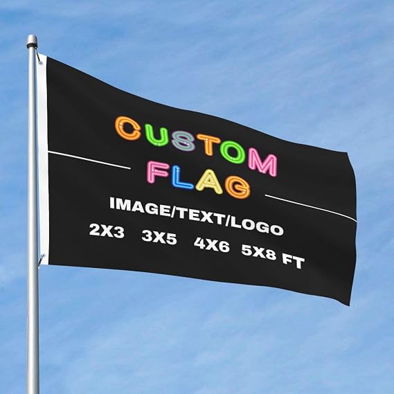 Custom Flag 2x3 FT Double Sided Outdoor, Make Your Own Flags With Picture Text Logo, Personalised Garden Flag for Business Holiday Home Decorations
