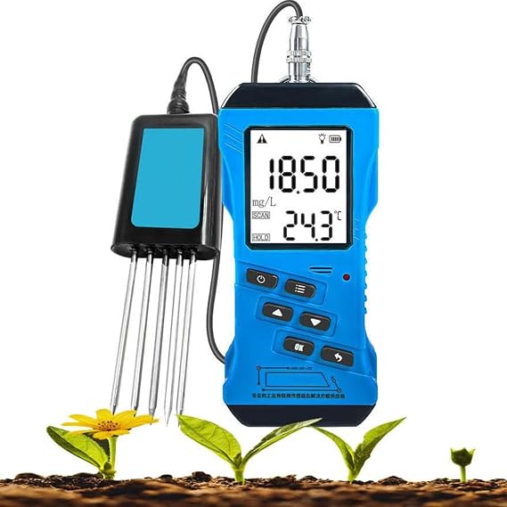Soil Tester, Digital pH Meter with NPK, Moisture & Temperature Sensors, Backlit LCD Garden Test Kit for Lawn, Farm, Indoor/Outdoor Plants