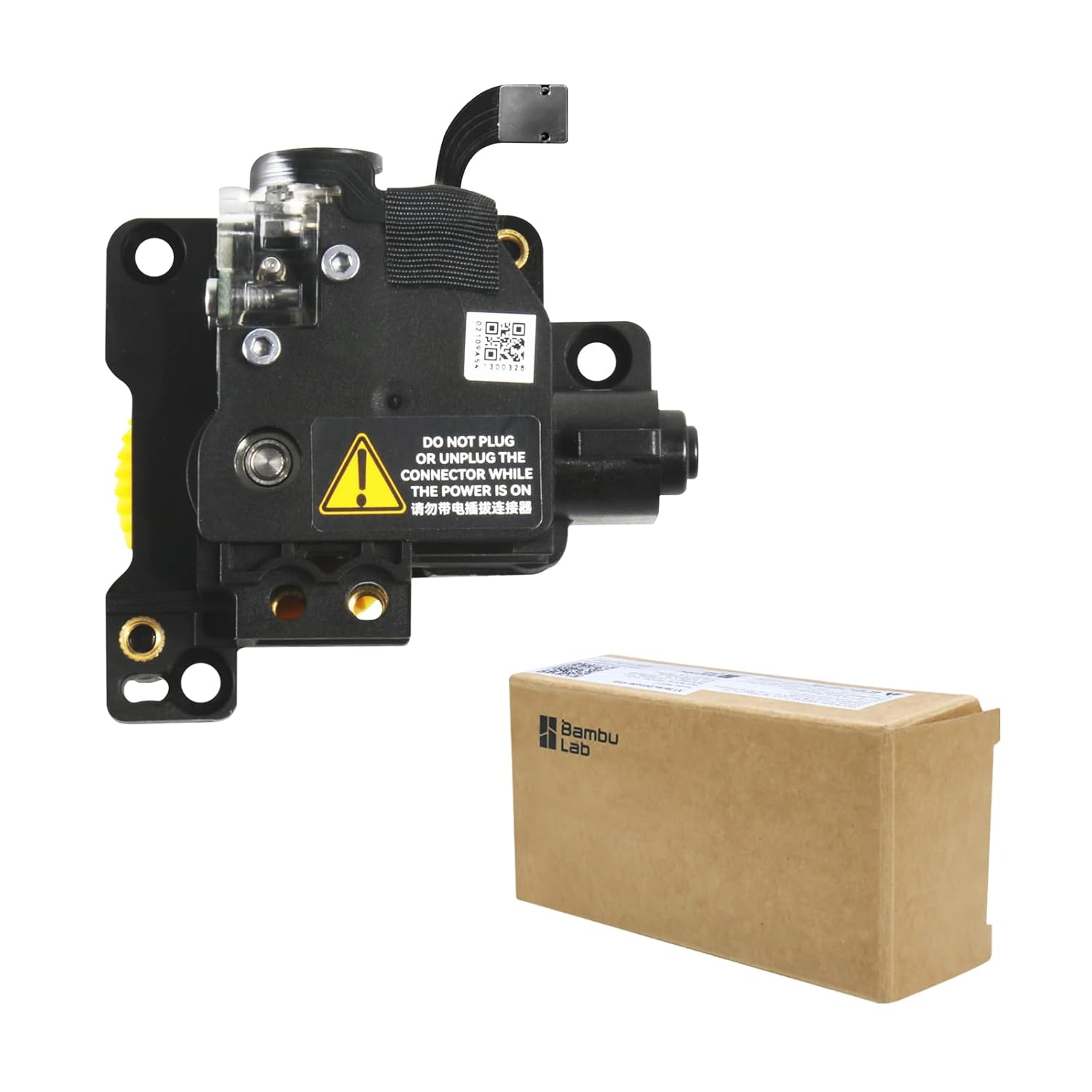Original Stainless Steel P1 Extruder Unit for Bambu Lab P1P/P1S 3D Printer with Dual Gears for Increased Extrusion Force & Filament Run-Out Detection