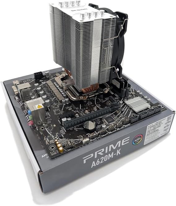 Ryzen 7 9800X3D 4.7GHz (Turbo 5.2GHz) Eight Core Sixteen Thread CPU, Prime A620M-K Motherboard, AG400 Cooler & 32GB 6000MHz DDR5 RAM Pre-Built Bundle