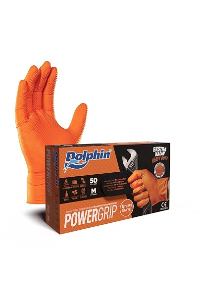 Dolphin PowerGrip Turuncu Nitril Eldiven M Beden