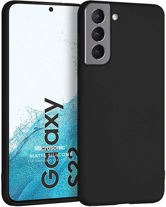 Microsonic Matte Silicone Samsung Galaxy S22 için Kılıf Siyah [Galaxy S22 ile Uyumlu Kılıf - Siyah]