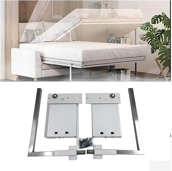 Wall Bed Mechanical Hardware Kit, Horizontal Wall Bed Spring Mechanism Hardware Kit, Heavy Duty Bed Support Hardware DIY Kit for Twin Size Bed, King