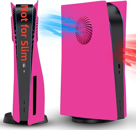Disc Edition Faceplate Cooling Vent Cover Skin Shell Panel for PS5 Console, Playstation 5 Protective Shell Replacement Faceplate Accessory Nova Pink