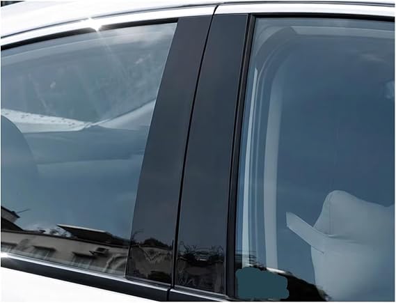 Window Pillar Garnish For BMW 3 Series E46 1995-2004 1996 1997 1998 1999 Glossy Black Carbon Fiber Window Door Deal B C Pillar Post Cover Sticker(Black)