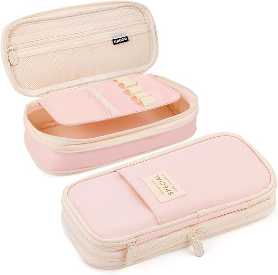 MAMUNU Expandable Pencil Case, Large Capacity Pencil Case with Compartments, Portable Pencil Pen Bag Pouch Stationery Storage Organizer for Girls Women Adult School Office College Students