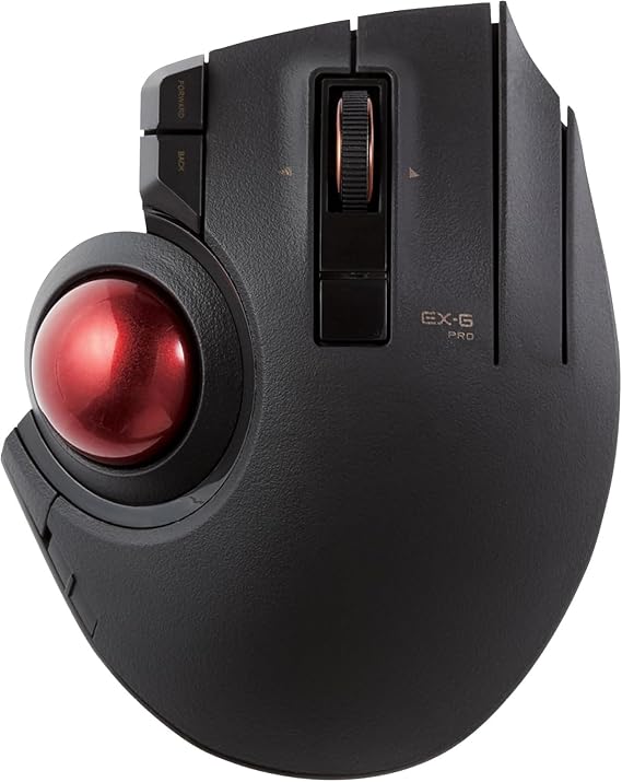 ELECOM EX-G PRO Trackball Mouse, Thumb, Bluetooth, 2.4GHz Wireless & Wired