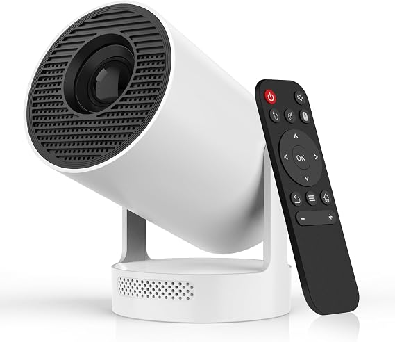 Mini Projector,Smart 4K 1080P Projector with WIFI 6 and Bluetooth 5.4,Auto Keystone,Portable Movie Projector for bedroom Home Cinema Compatible with TV Stick,iOS,Android,HDMI,Laptop